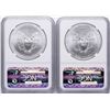 Image 2 : Lot of 2012-W & 2012-S $1 American Silver Eagle Coins NGC MS69 First Releases