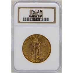 1927 $20 St. Gaudens Double Eagle Gold Coin NGC MS64