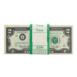 Pack of (100) Consecutive 1976 $2 Federal Reserve Notes Kansas City