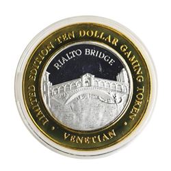 .999 Silver The Venetian Las Vegas, NV $10 Casino Limited Edition Gaming Token