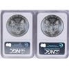 Image 2 : Lot of (2) 1994 $1 American Silver Eagle Coins NGC MS69 First Strikes Chipped Sl