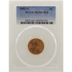 1952-S Lincoln Wheat Cent Coin PCGS MS66+RD