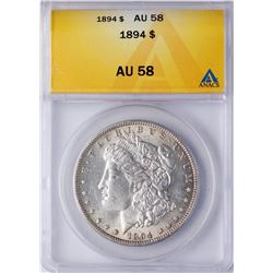 1894 $1 Morgan Silver Dollar Coin ANACS AU58