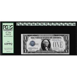 1928A $1 Funnyback Silver Certificate Note Fr.1601 PCGS New 62PPQ