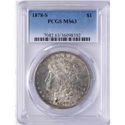 1878-S $1 Morgan Silver Dollar Coin PCGS MS63