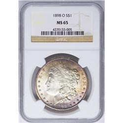 1898-O $1 Morgan Silver Dollar Coin NGC MS65 Nice Toning