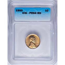 1953 Lincoln Wheat Cent Proof Coin ICG PR64RD