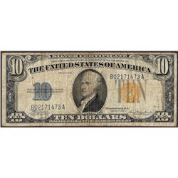 1934A $10 Silver Certificate WWII Emergency North Africa Note