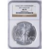 Image 1 : 2011 $1 American Silver Eagle 25th Anniversary Dollar Coin NGC MS70