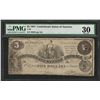 Image 1 : 1861 $5 Confederate States of America Note T-36 PMG Very Fine 30