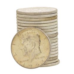 Roll of (20) Brilliant Uncirculated 1964-D Kennedy Half Dollar Coins