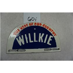 7"x4" Willkie The Hope of Our Country license plate topper