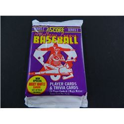 Six (6) Unopened Packs of 1991 Score Baseball Cards, Series 2, 16 cards plus 1 magic motion trivia