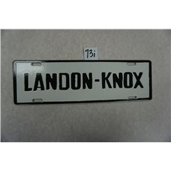 11.5"x3.5" Landon-Knox license plate