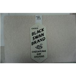 10"x4" Black Swan Chesapeake Bay Oysters Door Push