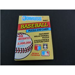Six (6) Unopened Packs of 1991 Donruss Baseball Cards, 15 cards per pack + 3 puzzle pieces