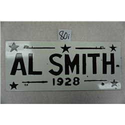 14"x6" Al Smith 1928 License Plate