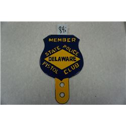 8"x5" Delware State Police Pistol Club license plate topper