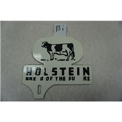 7.5"x6" Holstein License plate topper (note some letters missing)