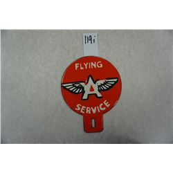 5.75"x4.5" Flying A Service license plate topper