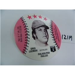 1976 MSA Blank Back Disc of Greg Luzinski