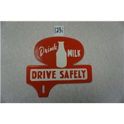 7"x6.5" Drink Milk Drive Safely, license topper