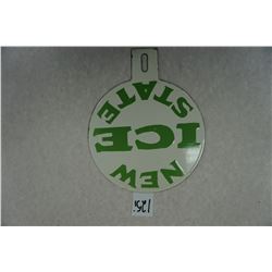 7.5"x6" NEW STATE ICE, license topper