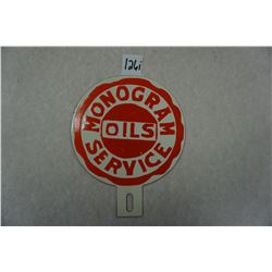 7.5"x6" Monogram Oils Service, license topper