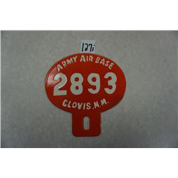 6"x6" Army Air Base, Clovis NM  license topper