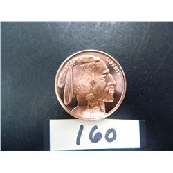Twenty (20) One Ounce .999 Fine Copper Bullion Rounds, All One Money. Buffalo Nickel Design