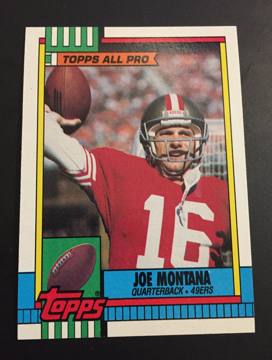 Joe Montana 1990 Topps All Pro San Francisco 49ers Football Card