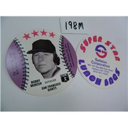 1976 Super Star Lunch Bags Disc of Bobby Murcer, Yonkers, New York.