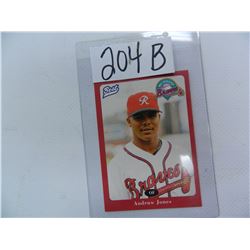 1996 Best Baseball Card #15, Andruw Jones, Richmond-Macon, Braves. Minor League Card