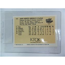 1990 ProCards #444 Juan Gonzales, Minor League Card. Oklahoma City 89ers.