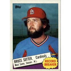 TWO (2) Bruce Sutter! 1985 Topps St. Louis Cardinals Baseball Card #9 Bruce Sutter, Record Breaker