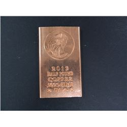 1/2 Pound .9995 Fine Copper Bullion Bar, Walking Liberty
