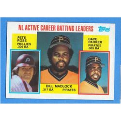 1984 TOPPS #701 BATTING LEADERS PETE ROSE MADLOCK PARKER, Career Leaders