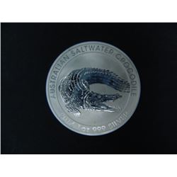 Australia Saltwater Croc, One Ounce .999 Fine Silver