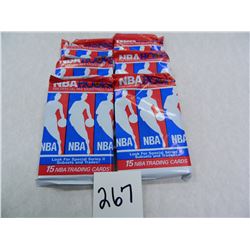 Six (6) Unopened Packs of 1990-91 NBA HOOPS Basketball Cards, Unopened. 15 cards per pack, all one $