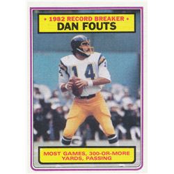 1983 Topps #3 Dan Fouts record breaker San Diego Chargers Football Card