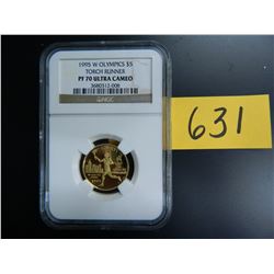 Gold $5 U.S. Commemorative, Actual Gold Weight .242 oz: 1995 W Olympics, NGC PF70 Ultra Cameo