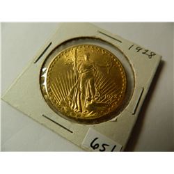 Gold 1928 $20 Saint-Gaudens Double Eagle, AGW=.9675 ounce, Pre-'33 Gold from Austin, Texas Estate