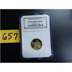 Gold U.S. $5 Commemorative, Actual Gold Weight .242 oz: 2002-W Olympics, NGC Graded PF70 Ultra Cameo