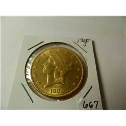 Pre-'33 Gold: 1900-S Liberty Head $20 Double Eagle, AGW=.9675 ounce, Austin, Texas Estate Hoard