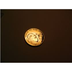 One Ounce .9999 Fine GOLD, 2015 Great Britain Year of the Sheep. AGW= One Ounce Fine Gold