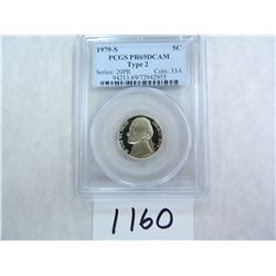 1979-S Five Cents Type 2 PCGS Graded PR69 DC