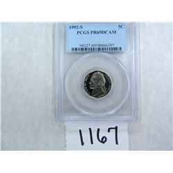 FIVE (5) 1992-S Five Cents PCGS Graded PR69 DC
