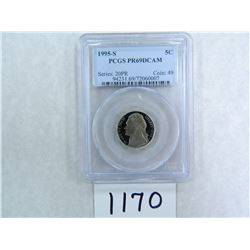 1995-S Five Cents PCGS Graded PR69 DC