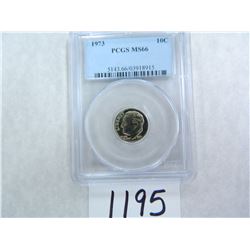 1973 Roosevelt Dime PCGS Graded MS66