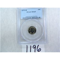 1973-D Roosevelt Dime PCGS Graded MS65